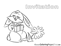 Hare Birthday Coloring Pages free