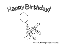 Hare Coloring Sheets Birthday free
