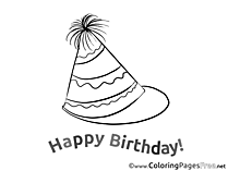 Hat Party printable Coloring Pages Birthday