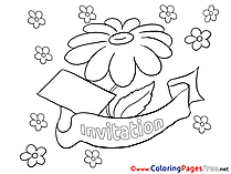 Invitation Birthday free Coloring Pages