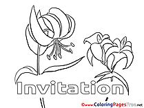 Invitation free Colouring Page Birthday