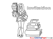 Librarian Children Birthday Colouring Page