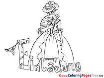 Masquerade printable Birthday Coloring Sheets