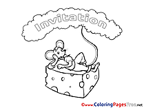 Mouse Birthday Colouring Sheet free