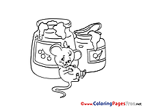 Mouse Children Birthday Colouring Page