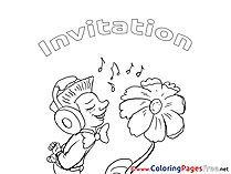 Music for Kids Birthday Colouring Page