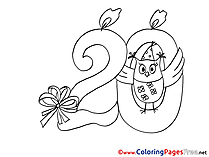 Owl 20 Years Colouring Page Birthday free