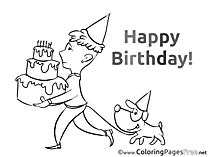 Party Colouring Sheet download Birthday
