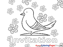 Pigeon Birthday Coloring Pages free