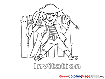 Pirate Coloring Sheets Birthday free