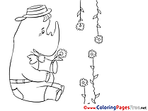 Rhino Birthday Coloring Pages download