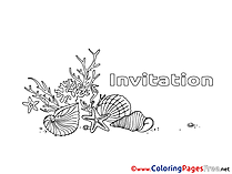 Shells Birthday Colouring Sheet free