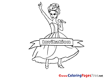 Singer for Kids Birthday Colouring Page