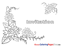 Summer Flowers Birthday Colouring Sheet free