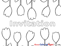 Tulips Coloring Sheets Birthday free