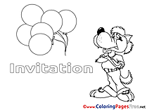 Wolf Kids Birthday Coloring Page