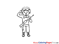 Military Man printable Coloring Pages for free