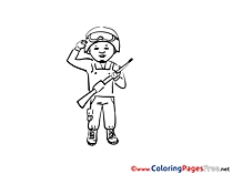 Military Man printable Coloring Pages for free