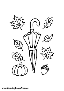 Autumn Garden Tools Coloring Page