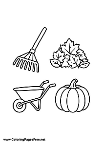 Autumn Gardening Coloring Page