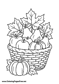 Autumn Harvest Basket Coloring Page