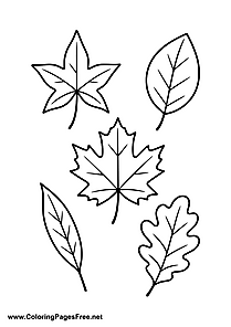 Autumn Leaves Coloring Page to Print