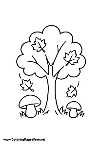 Autumn Tree Coloring Page for Kids