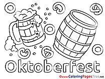 Barrel Oktoberfest Coloring Pages for free