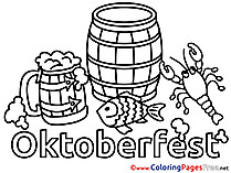 Barrel Oktoberfest Colouring Page printable free