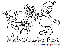 Beer Oktoberfest free printable Coloring Sheets