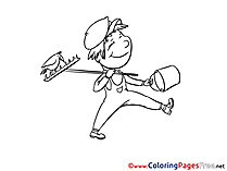 Boy Autumn Coloring Pages for free