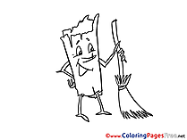 Broom printable Coloring Pages for free