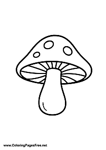 Easy Fly Agaric Coloring Page