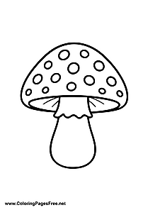 Fly Agaric Coloring Page for Kids