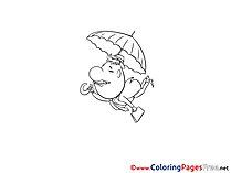 Fly Umbrella for Children free Coloring Pages