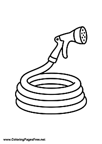 Garden Hose Coloring Page for Kids