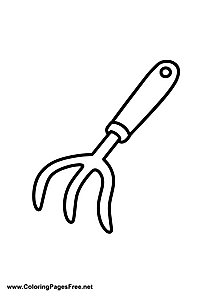Hand Cultivator Garden Tools Coloring Page