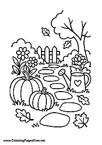 Harvest in the Autumn Garden Coloring Page