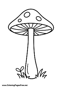 Large Mushroom Coloring Page for Kids
