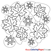 Leaves Children download Colouring Page
