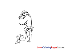 Man Dog Coloring Pages for free