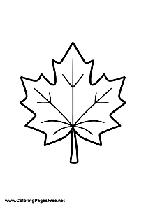 Maple Leaf Coloring Page to Print
