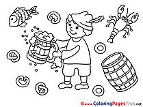 Mug Beer  Oktoberfest for Children free Coloring Pages