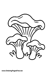 Mushroom Group Autumn Coloring Page