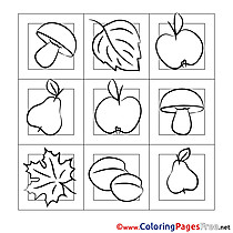 Mushrooms for Children free Coloring Pages