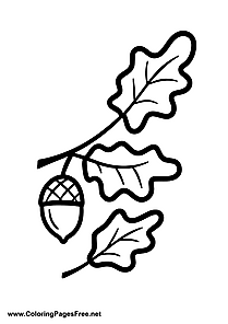 Oak Leaf and Acorns Coloring Page