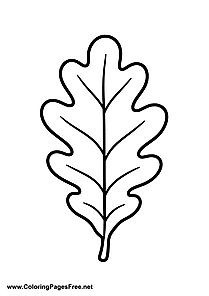 Oak Leaf Autumn Coloring Page