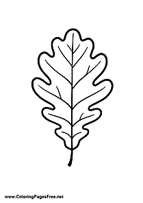 Oak Leaf Coloring Page for Kids