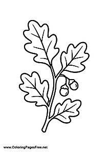 Oak Leaves Coloring Page