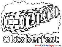 Oktoberfest Barrels for Kids printable Colouring Page